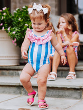 Mary One Piece - Beachy Blue Stripes